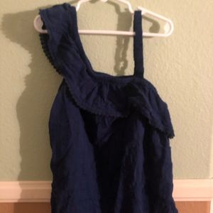 Blue one shoulder top
